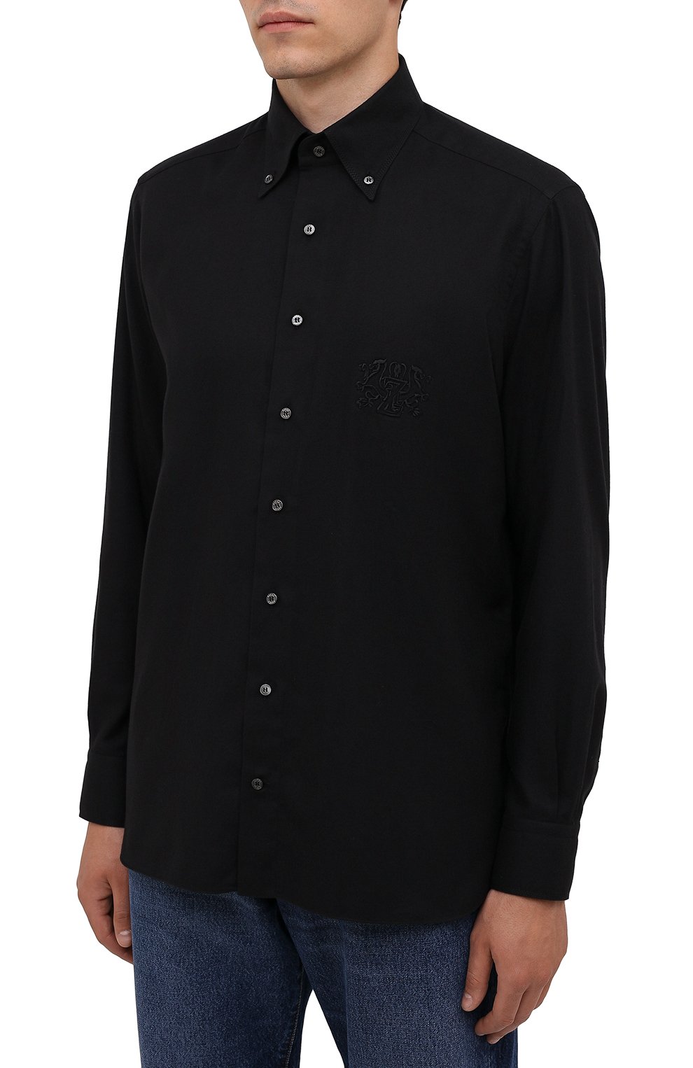 Рубашка из хлопка и кашемира ZILLI, арт. MFW-4050-1649/ZS4003, фото 3