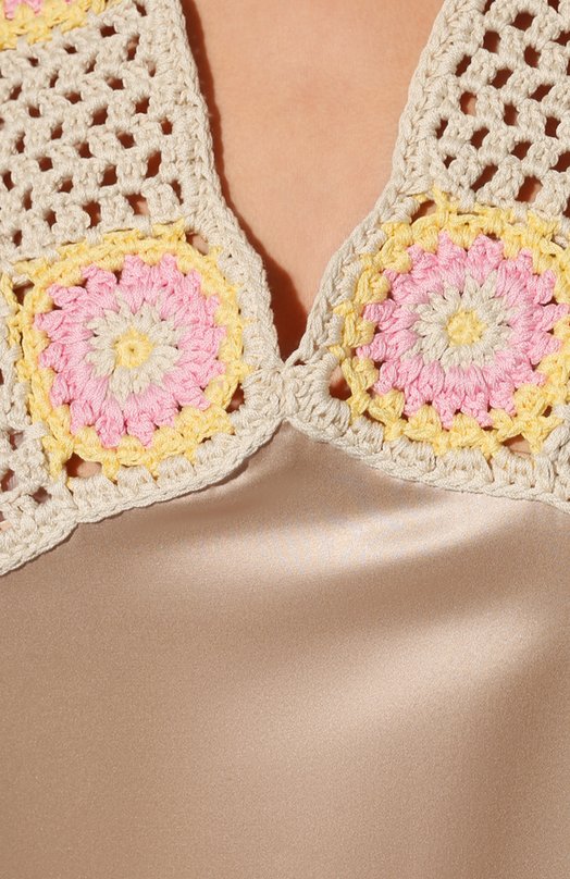 Шелковое платье Miu Miu MF4424-1ZRB-F0770 Бежевый  MF4424-1ZRB-F0770 Фото 5