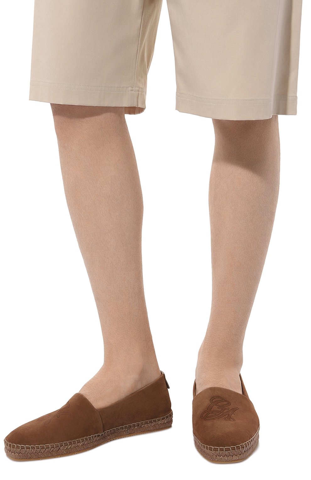 Замшевые эспадрильи GIORGIO ARMANI коричневого цвета по цене 72650 руб., арт. X2S030/XR058, фото 3 Замшевые эспадрильи GIORGIO ARMANI, арт. X2S030/XR058, фото 3