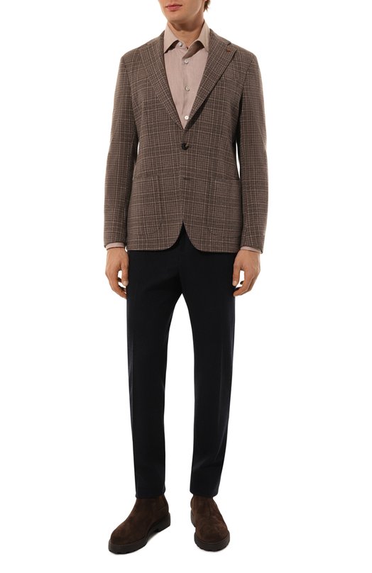 Пиджак из хлопка и шерсти Sartoria Latorre JD74/JG051 Коричневый  JD74/JG051 Фото 2