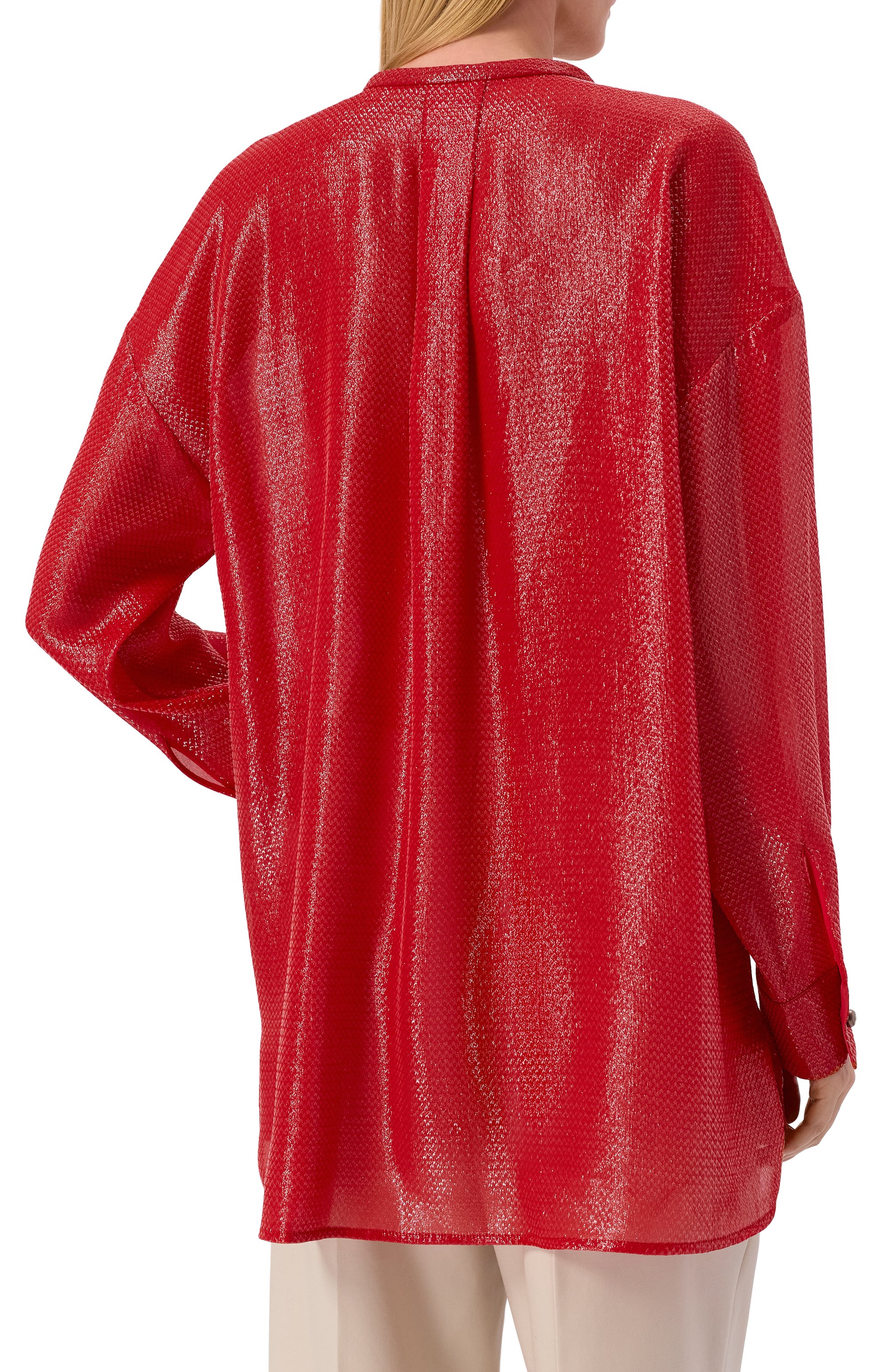 Шелковая блузка GIORGIO ARMANI красного цвета по цене 344000 руб., арт. GW002564/TE20005, фото 4 Шелковая блузка GIORGIO ARMANI, арт. GW002564/TE20005, фото 4