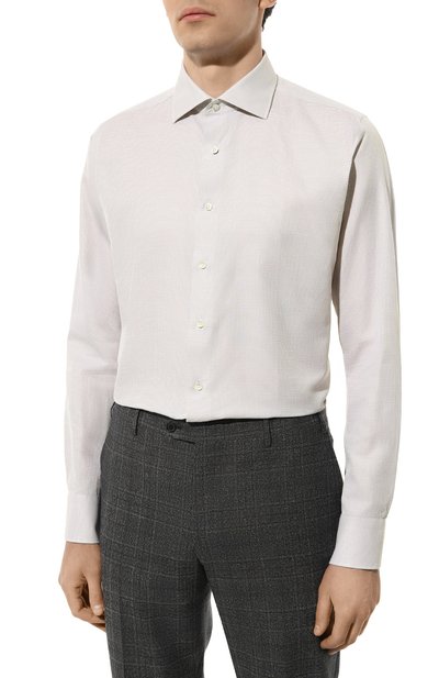 Сорочка из хлопка и льна CANALI, арт. N798/GR03205, фото 4