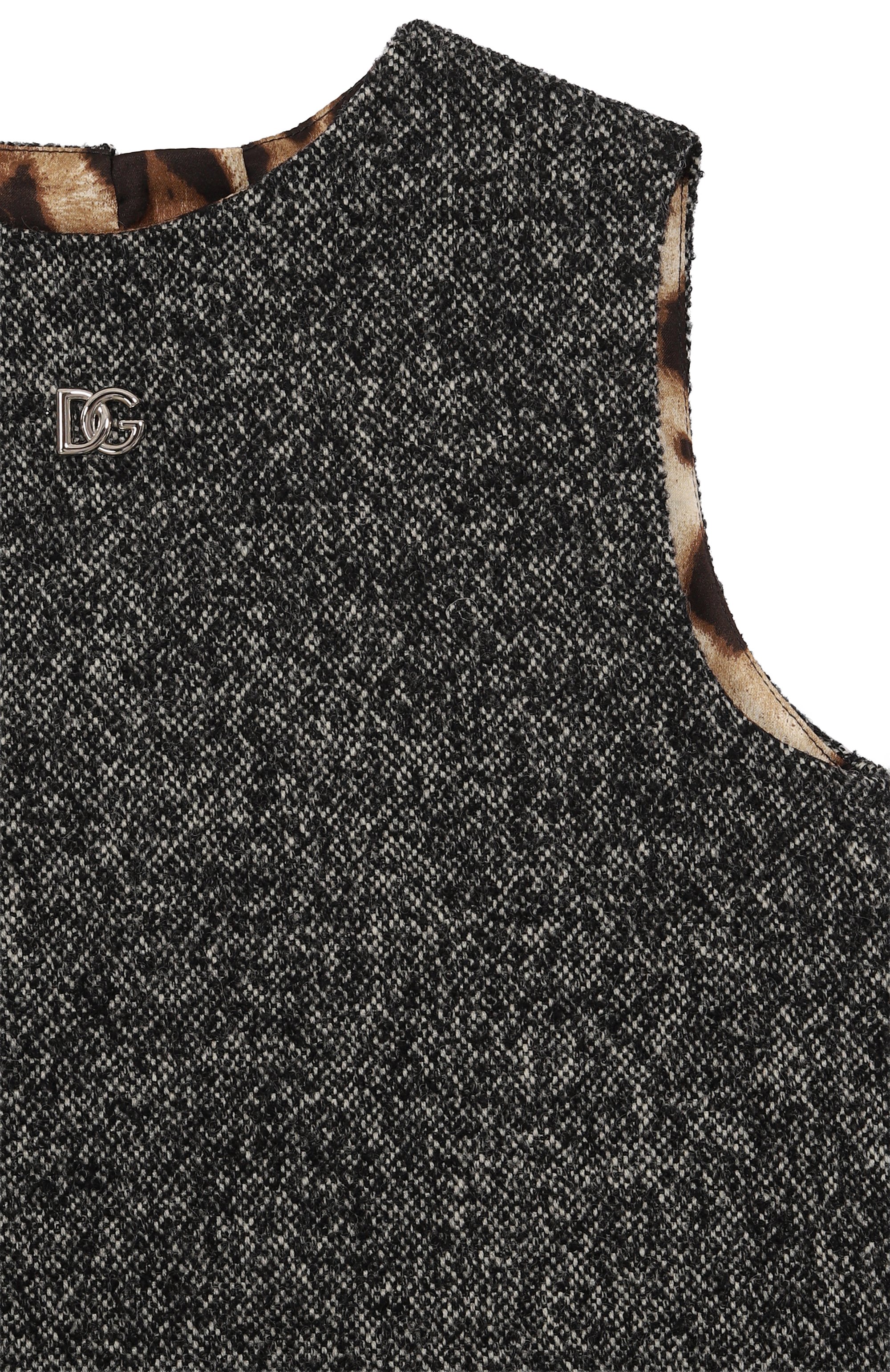 Шерстяное платье DOLCE & GABBANA темно-серого цвета по цене 71950 руб., арт. L54DJ1/FMZA0/10-12+, фото 3 Шерстяное платье DOLCE & GABBANA, арт. L54DJ1/FMZA0/10-12+, фото 3