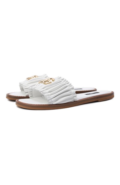 Кожаные шлепанцы DOLCE & GABBANA, арт. D11373/A1850_001