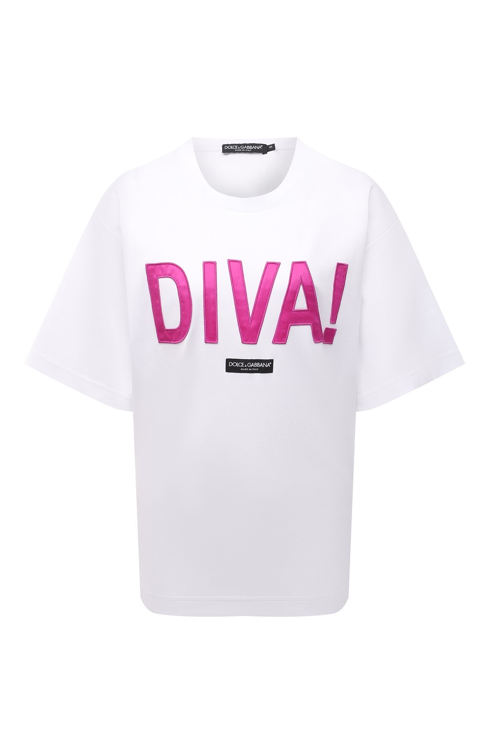 Хлопковая футболка DOLCE & GABBANA белого цвета по цене 72750 руб., арт. F8050Z/HU7H8, фото 1 Хлопковая футболка DOLCE & GABBANA, арт. F8050Z/HU7H8, фото 1