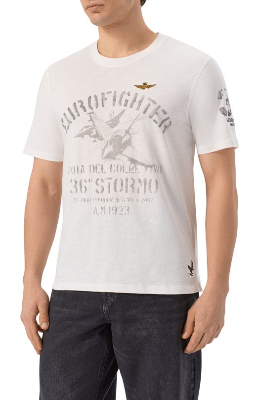 Хлопковая футболка Aeronautica Militare TS2525UJ00686 Белый  TS2525UJ00686 Фото 3