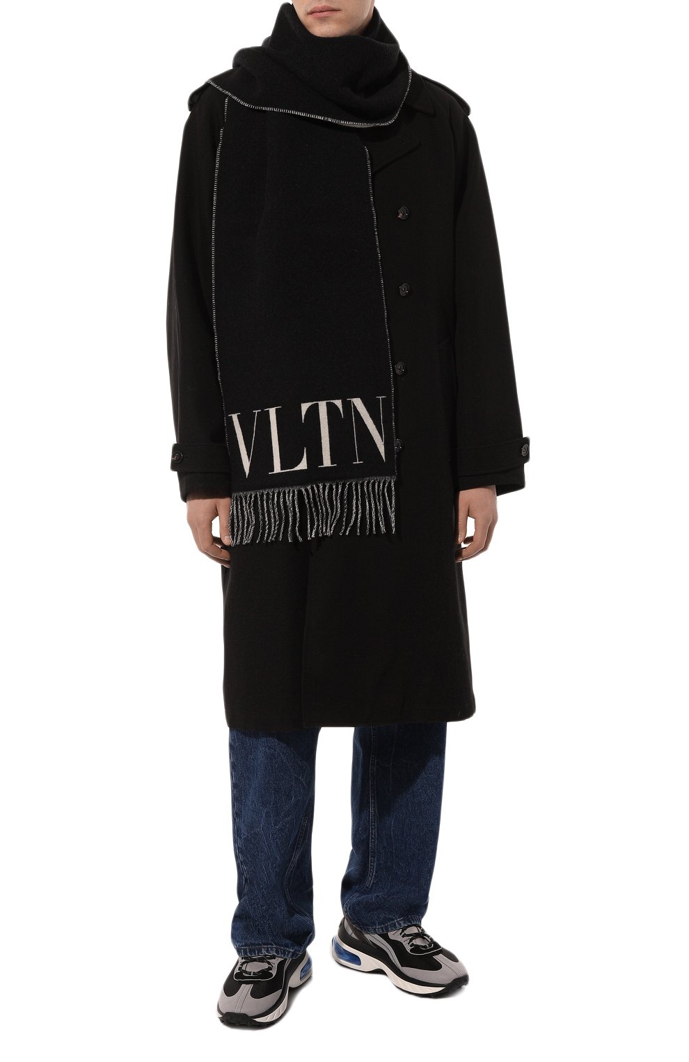 Шарф из шерсти и кашемира VALENTINO черного цвета по цене 43450 руб., арт. 1Y2ER033/PTX0NI, фото 2 Шарф из шерсти и кашемира VALENTINO, арт. 1Y2ER033/PTX0NI, фото 2