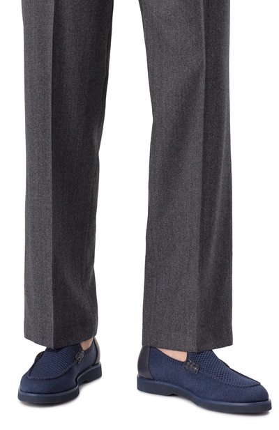 Текстильные лоферы DOUCAL'S синего цвета по цене 56250 руб., арт. DU3380P0TEPZ658B, фото 3 Текстильные лоферы DOUCAL'S, арт. DU3380P0TEPZ658B, фото 3