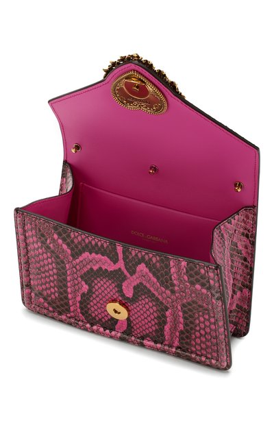 Сумка devotion small из кожи питона DOLCE & GABBANA фуксия цвета по цене 270000 руб., арт. BB6711/A2111/PBIV, фото 4 Сумка devotion small из кожи питона DOLCE & GABBANA, арт. BB6711/A2111/PBIV, фото 4