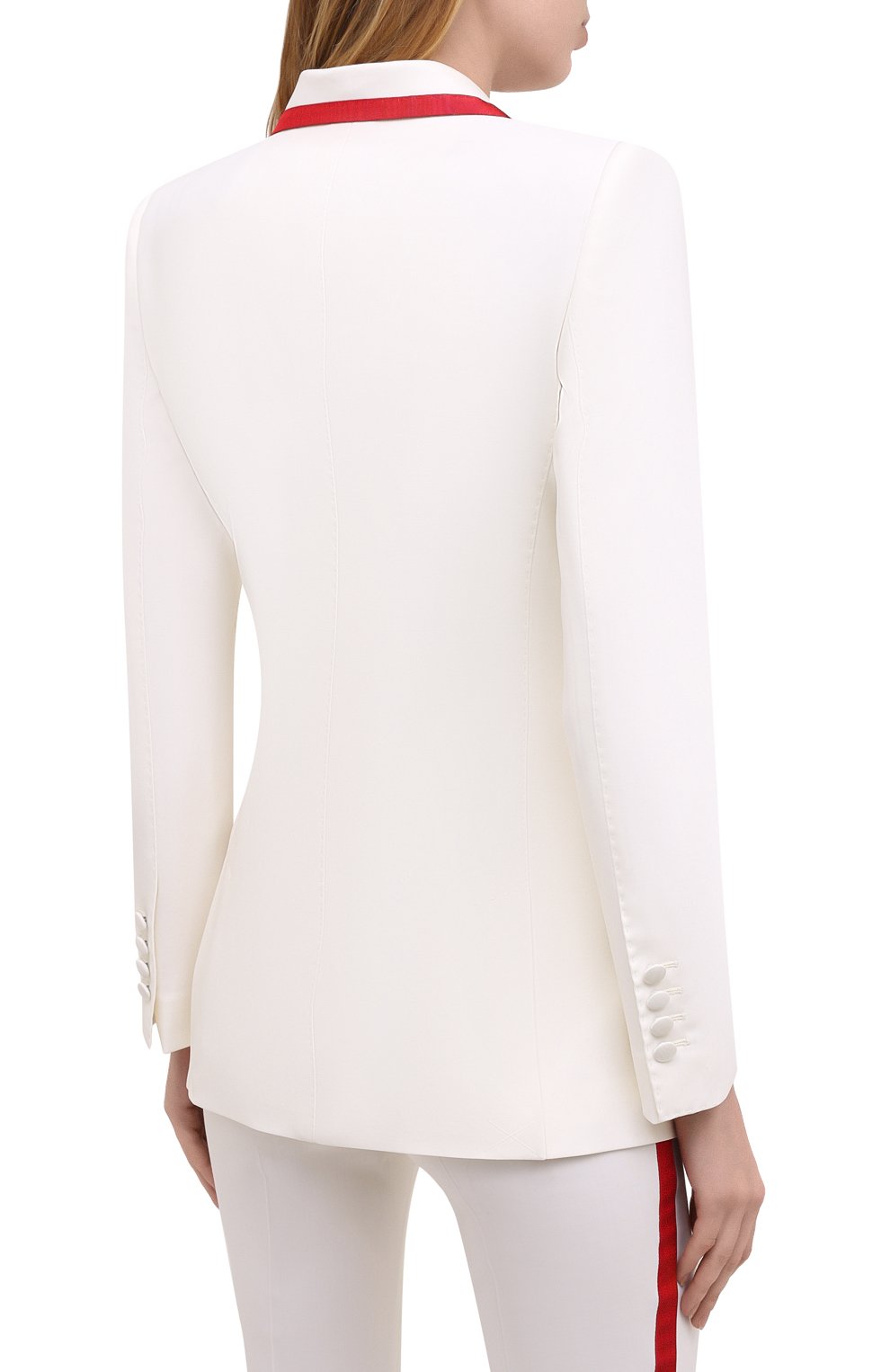 Шерстяной жакет DOLCE & GABBANA белого цвета по цене 257500 руб., арт. F29EFT/FUCC6, фото 4 Шерстяной жакет DOLCE & GABBANA, арт. F29EFT/FUCC6, фото 4