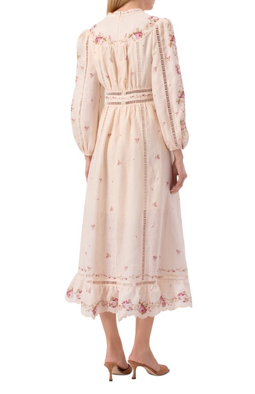 Льняное платье Zimmermann 5372DRS264 Кремовый  5372DRS264 Фото 3