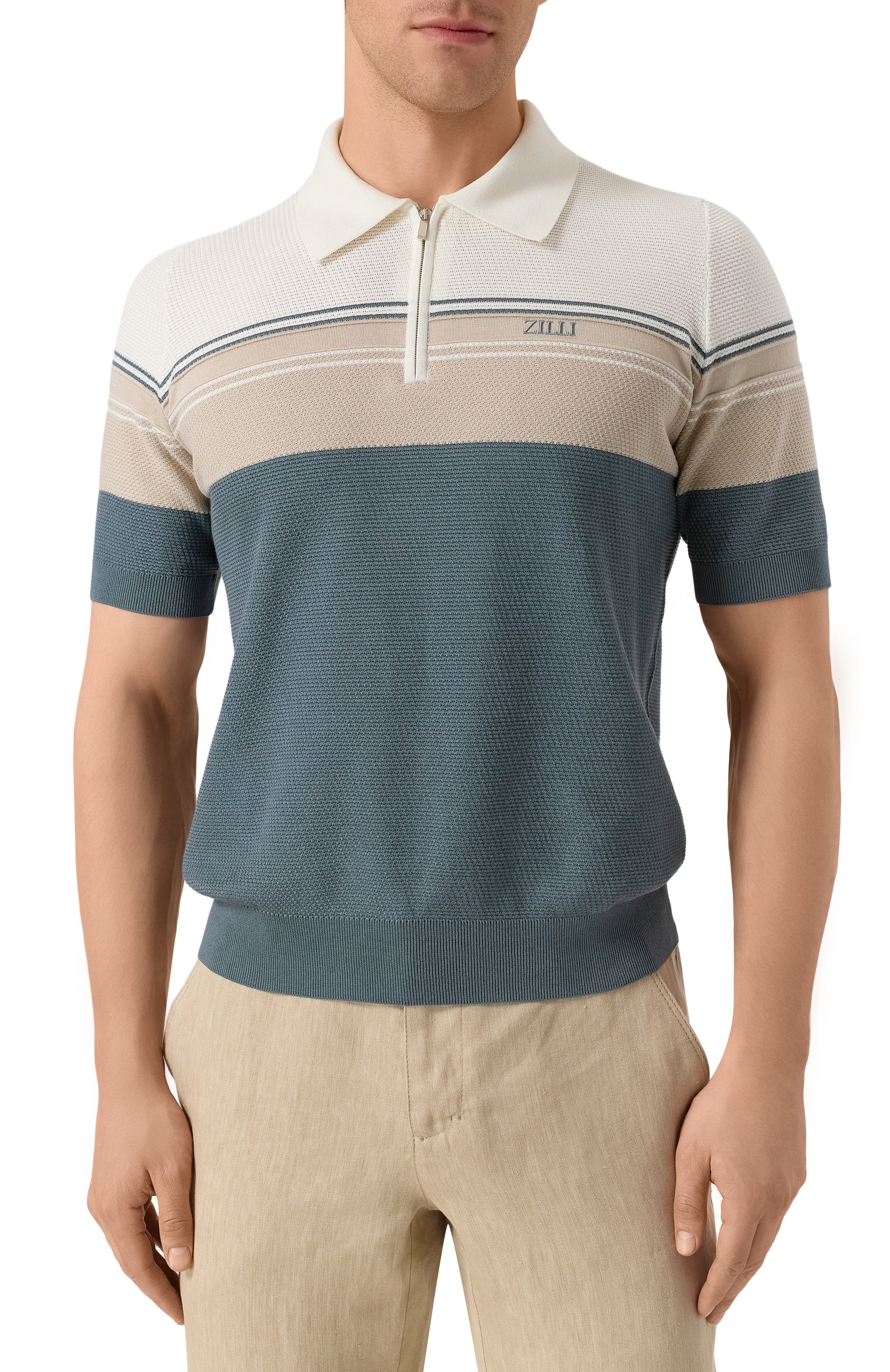 Поло из хлопка и шелка ZILLI, арт. KZP002M0142VTHL00, фото 3