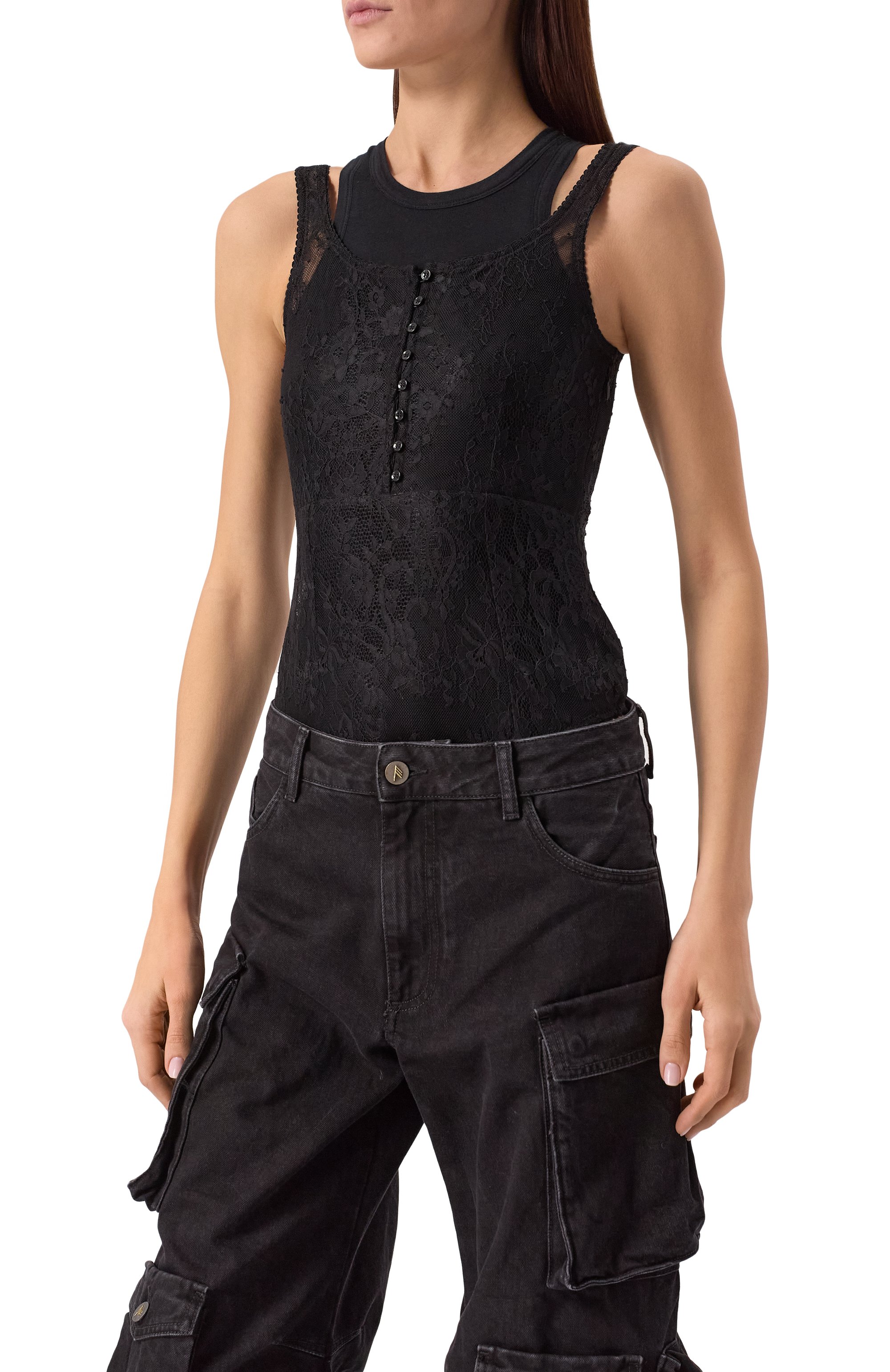 Комбинированное боди THE ATTICO, арт. 250WCY00030/JMD001AA, фото 3