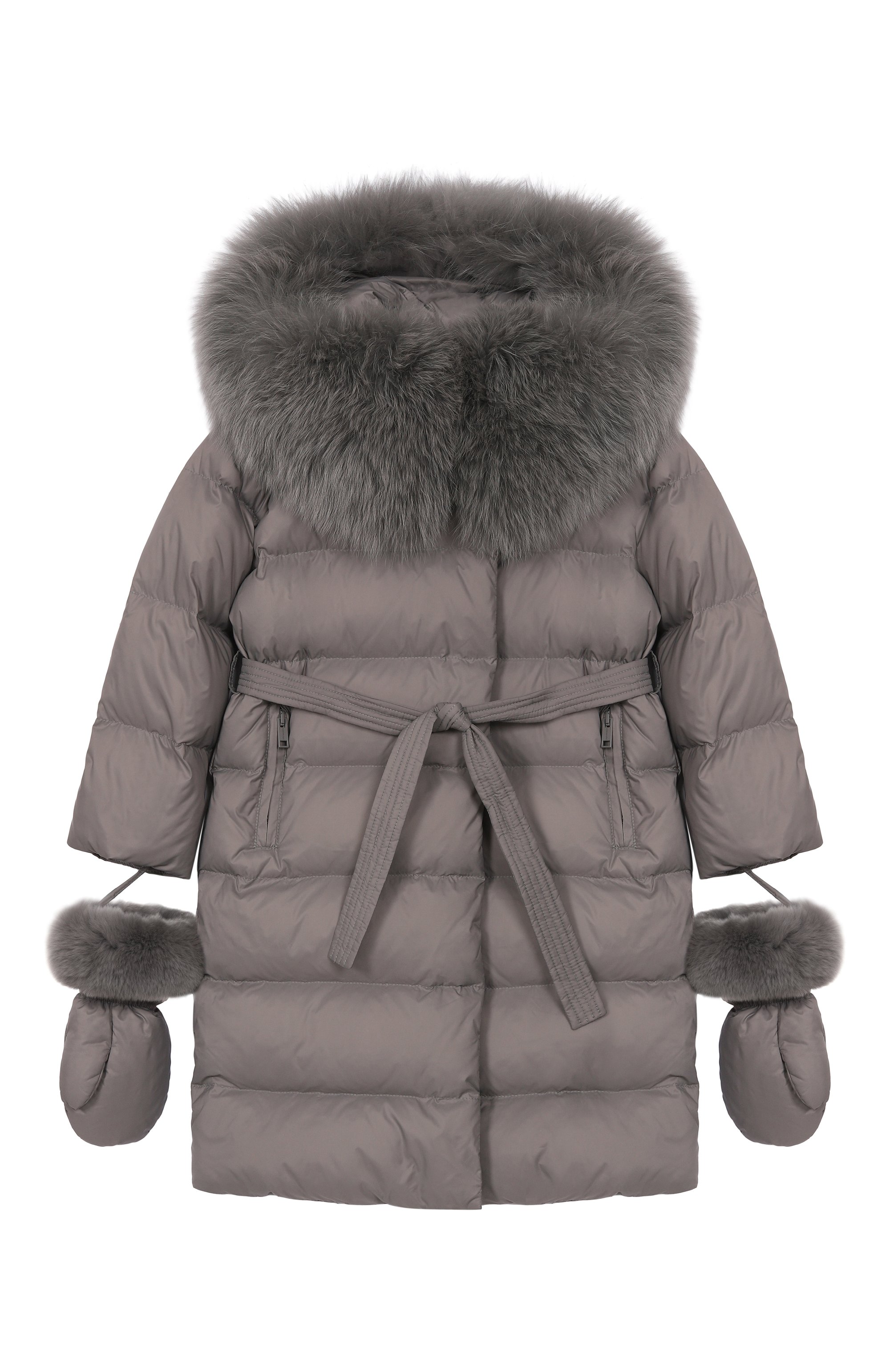 Пуховое пальто с отделкой из лисы YVES SALOMON ENFANT, арт. 25WEM920XXD0XW/6A, фото 1