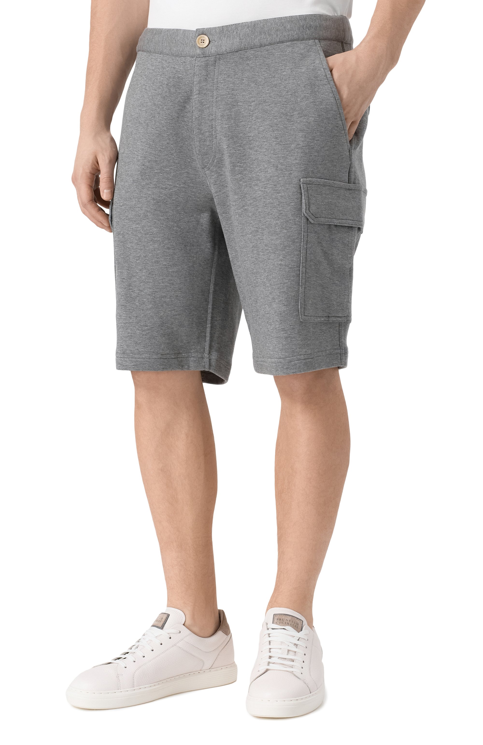 Шорты из хло�пка и кашемира BRUNELLO CUCINELLI, арт. MM8313222G, фото 3