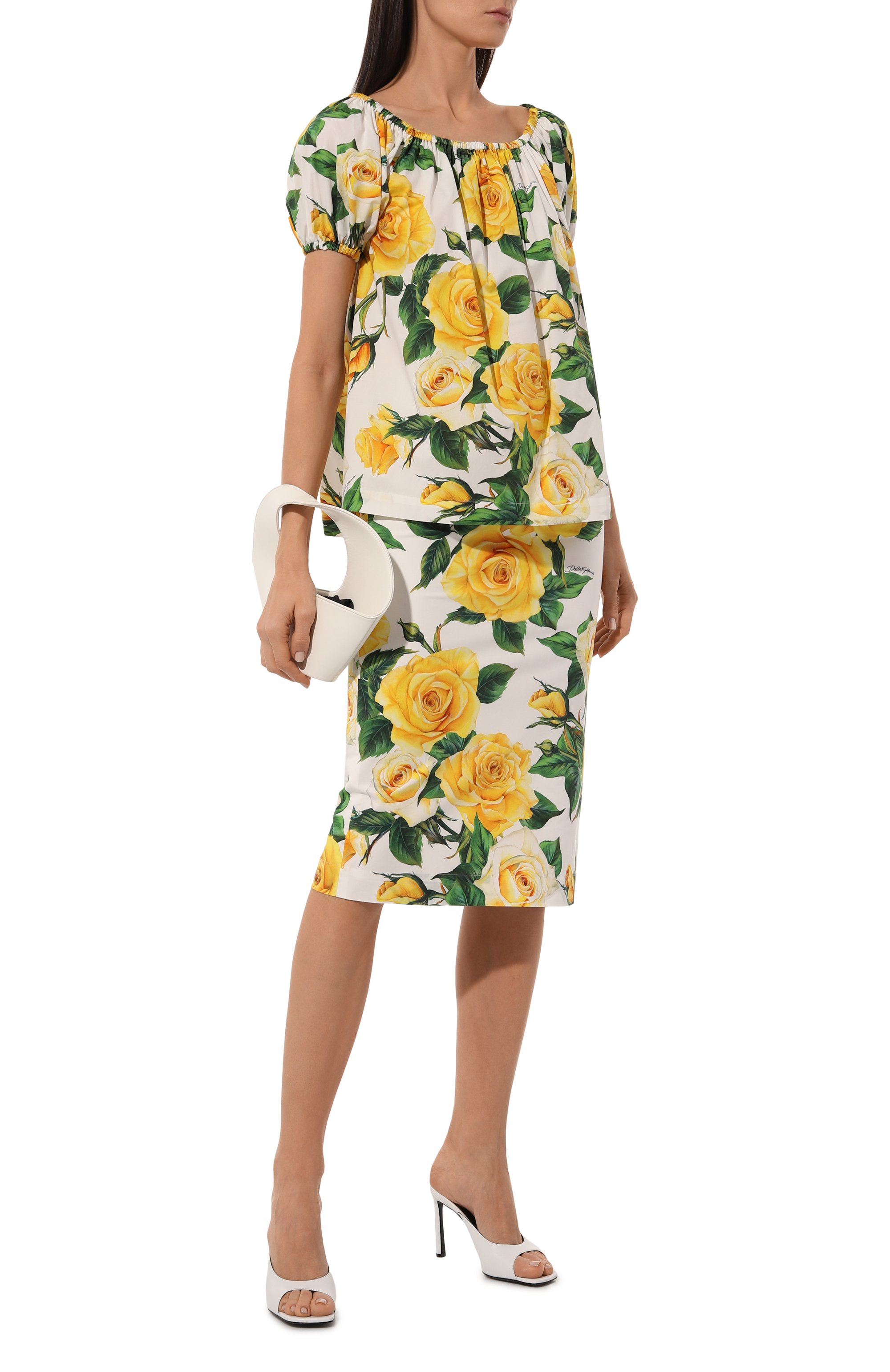 Хлопковая юбка DOLCE & GABBANA разноцветного цвета по цене 85950 руб., арт. F4CDFT/FSEHW, фото 2 Хлопковая юбка DOLCE & GABBANA, арт. F4CDFT/FSEHW, фото 2