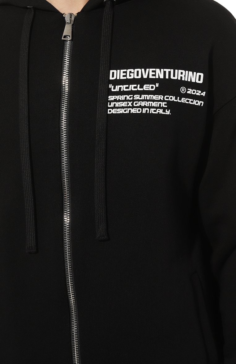 Мужской хлопковая толстовка DIEGO VENTURINO черного цвета, арт. D3S4FLZBASIC2 | Фото 5 (Длина (для топов): Стандартные; Драгоценные камни: Проставлено; Материал внешний: Хлопок; Материал сплава: Проставлено; Рукава: Длинные; Мужское Кросс-КТ: Толстовка-одежда; Стили: Спорт-шик)
