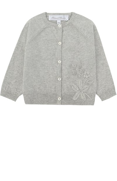 Кардиган из смеси хлопка и кашемира с цветочной отделкой TARTINE ET CHOCOLAT, арт. TK18021/1M-18M, фото 1