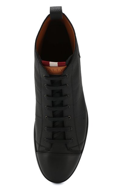 Высокие кожаные кеды condros на шнуровке BALLY черного цвета по цене 56850 руб., арт. C0NDR0S/30/DEER, фото 5 Высокие кожаные кеды condros на шнуровке BALLY, арт. C0NDR0S/30/DEER, фото 5