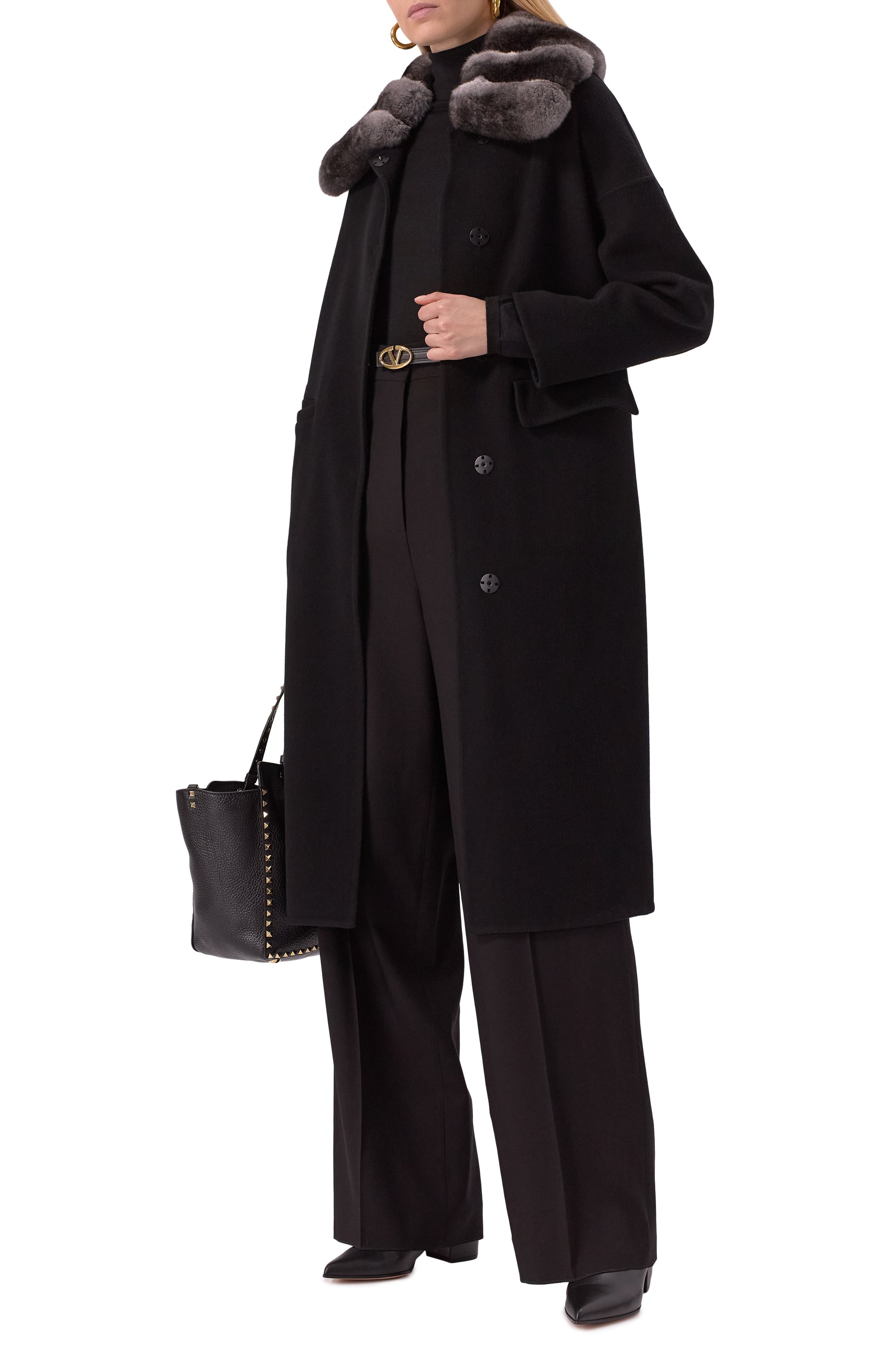Пальто из шерсти и кашемира с отделкой из шиншиллы MVST, арт. FTBPL-X0650-3SB-CH/LP1432, фото 2