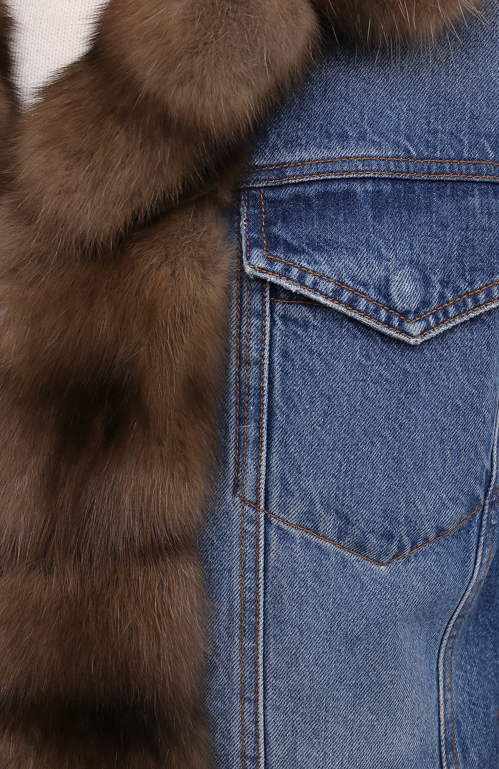 Джинсовая куртка с отделкой из меха соболя FURLAND, арт. 0223612610009100005, фото 5