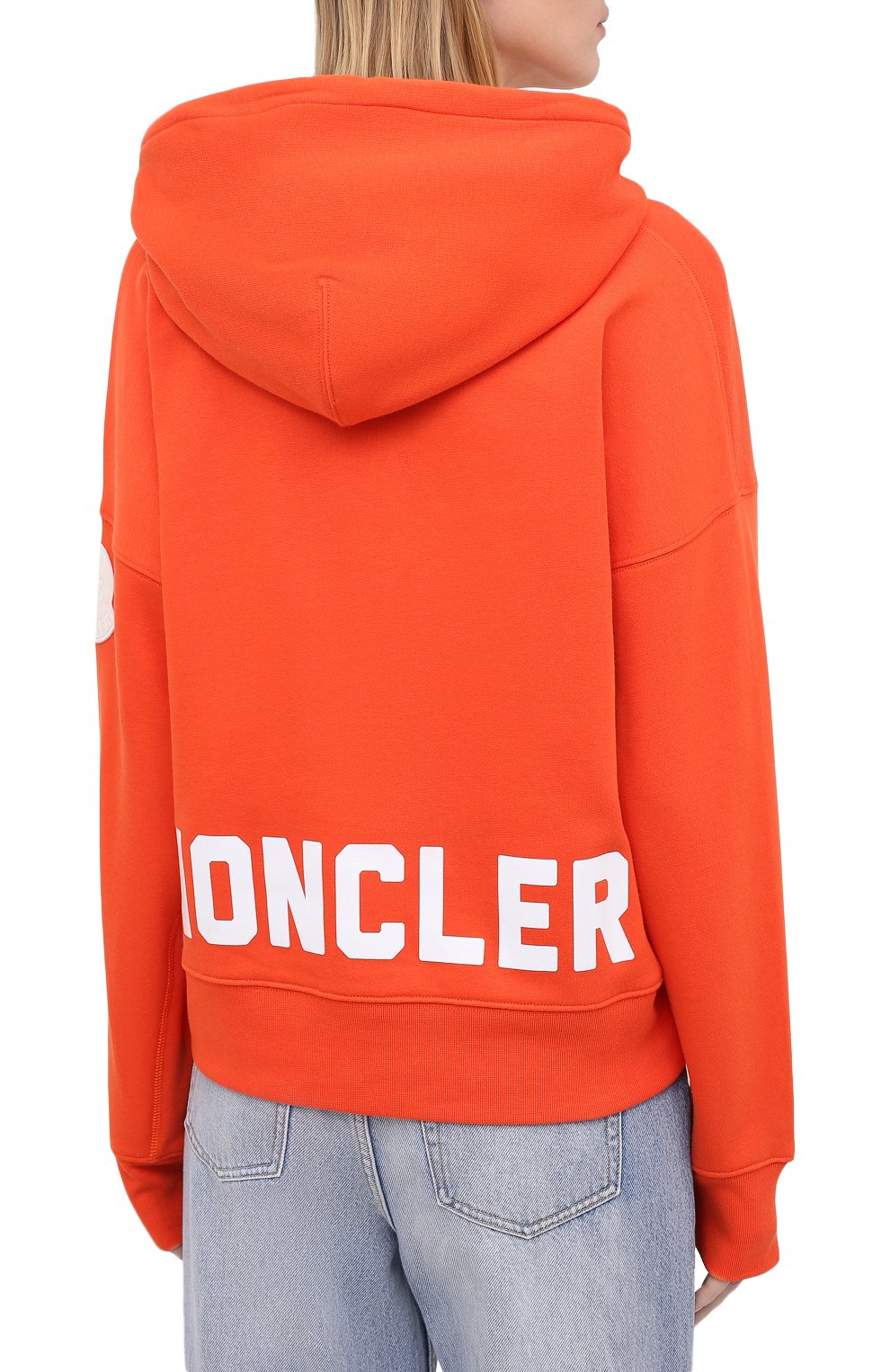 Хлопковое худи MONCLER оранжевого цвета по цене 36200 руб., арт. F2-093-8G752-10-V8186, фото 4 Хлопковое худи MONCLER, арт. F2-093-8G752-10-V8186, фото 4