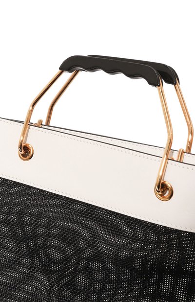 Сумка-тоут VERSACE черно-белого цвета по цене 138000 руб., арт. 10089241A06406, фото 3 Сумка-тоут VERSACE, арт. 10089241A06406, фото 3