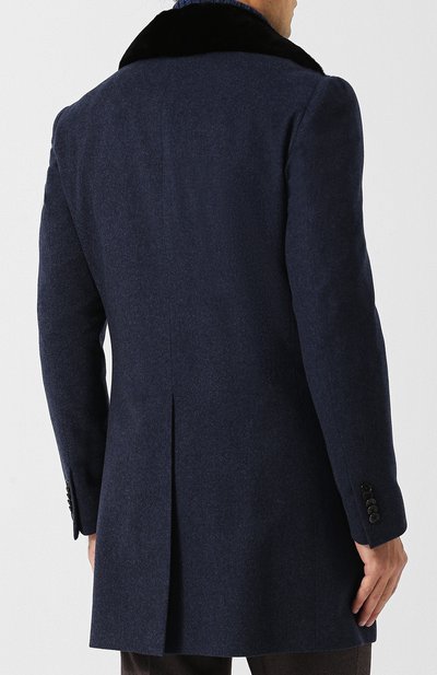 Однобортное кашемировое пальто с воротником из меха норки CORNELIANI, арт. 821403-8812638/00, фото 4