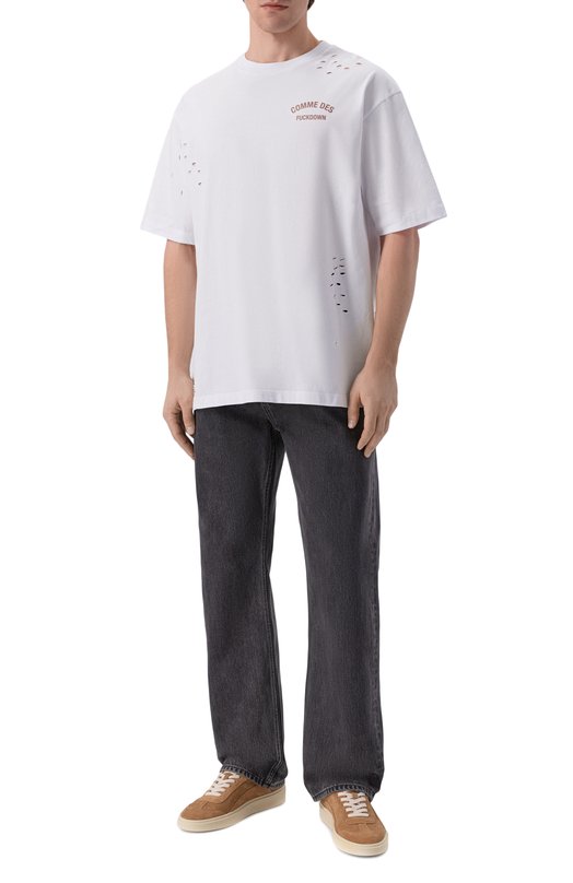 Хлопковая футболка Comme des Fuckdown CFABM01923 Белый  CFABM01923 Фото 2