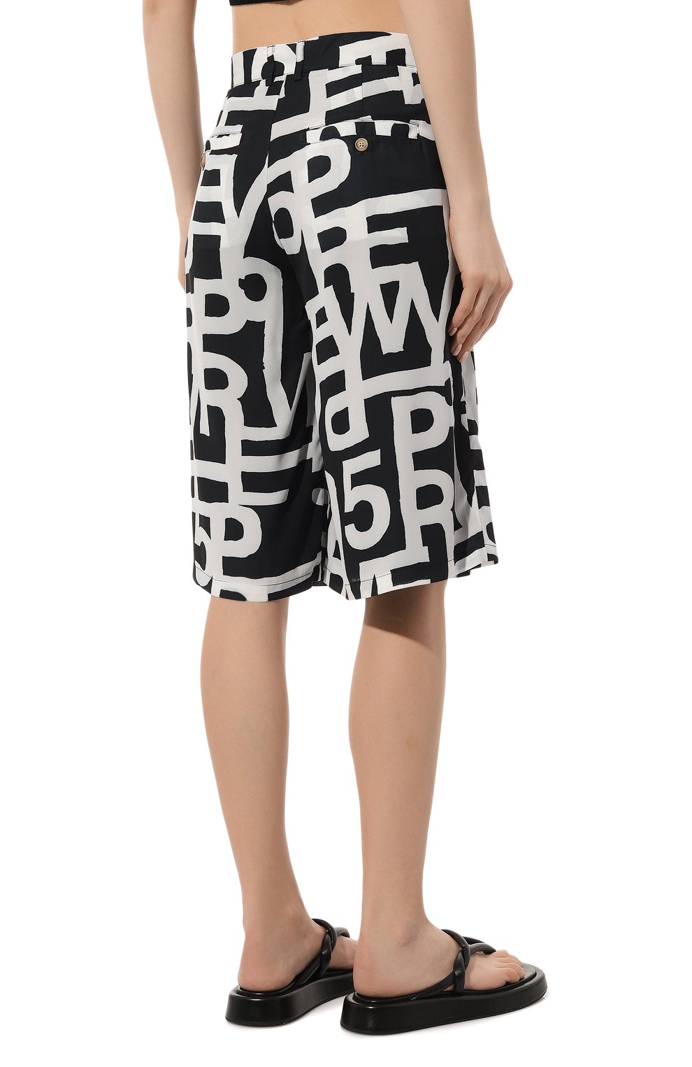 Шорты из вискозы 5PREVIEW черно-белого цвета по цене 16960 руб., арт. 5PWSP23033, фото 4 Шорты из вискозы 5PREVIEW, арт. 5PWSP23033, фото 4