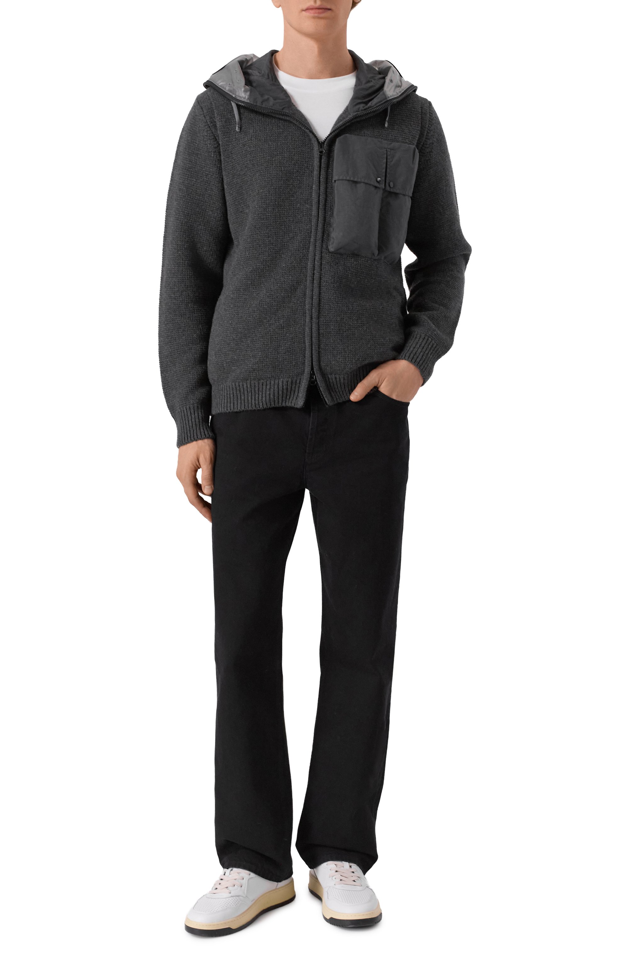 Шерстяной кардиган C.P. COMPANY темно-серого цвета по цене 84950 руб., арт. 19CMKN245A110149M, фото 2 Шерстяной кардиган C.P. COMPANY, арт. 19CMKN245A110149M, фото 2