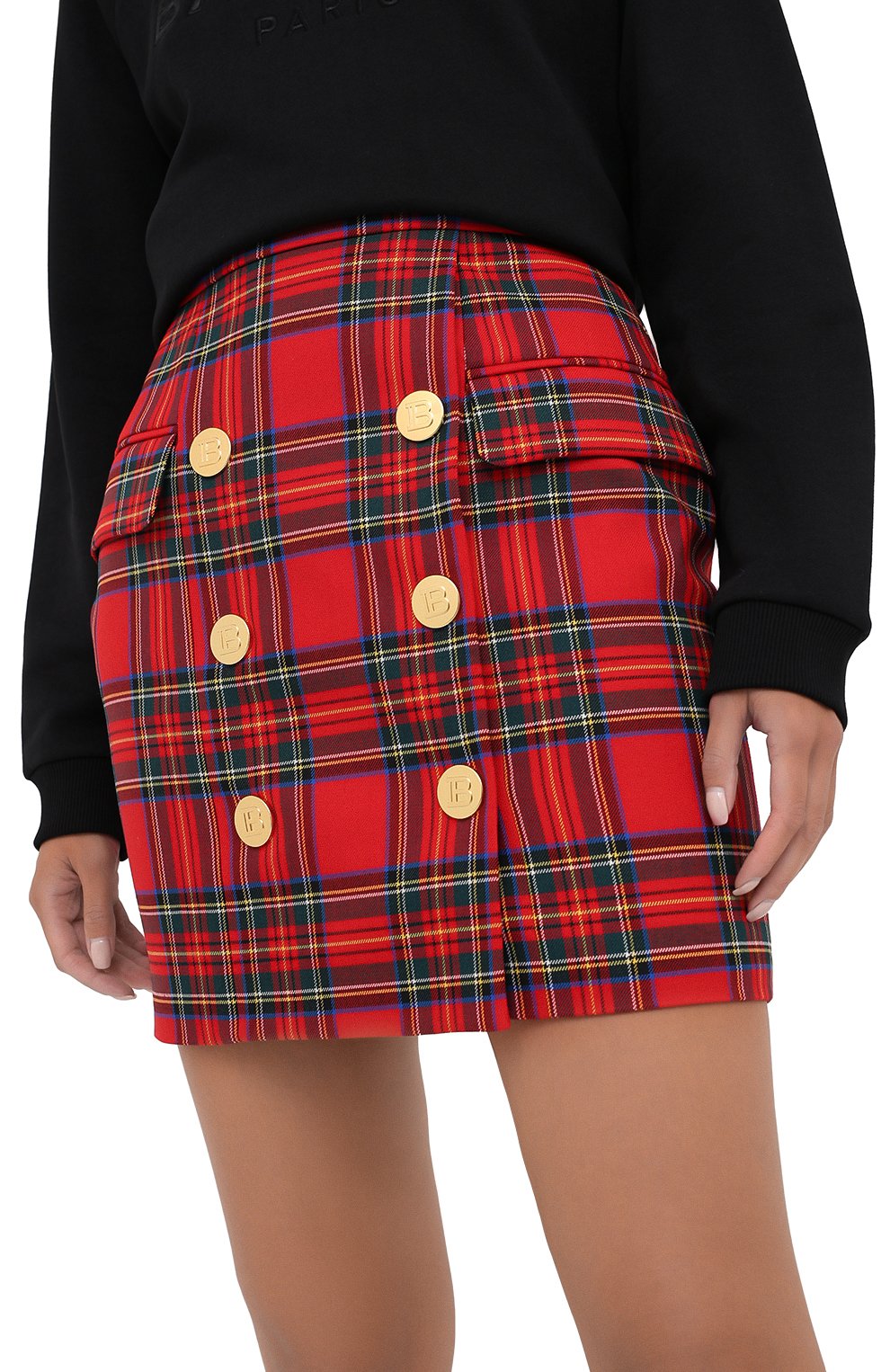 Шерстяная юбка BALMAIN, арт. UF14004/W085, фото 3