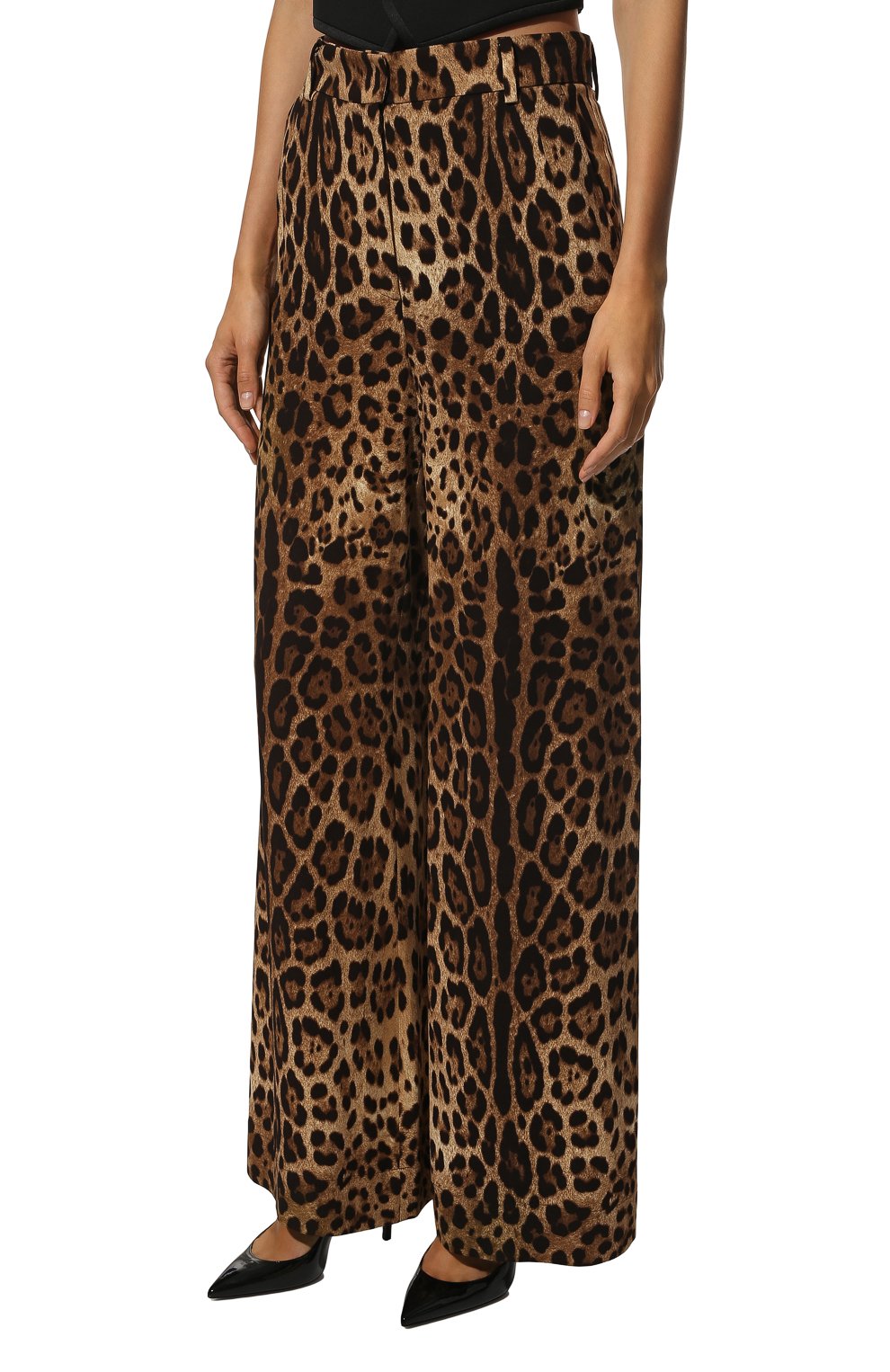 Брюки из вискозы DOLCE & GABBANA леопардового цвета по цене 125500 руб., арт. FTBDKT/FSRKI, фото 3 Брюки из вискозы DOLCE & GABBANA, арт. FTBDKT/FSRKI, фото 3