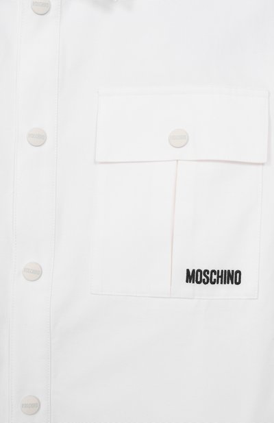 Хлопковая рубашка MOSCHINO белого цвета по цене 31750 руб., арт. HUC01U/LLA14_001, фото 3 Хлопковая рубашка MOSCHINO, арт. HUC01U/LLA14_001, фото 3