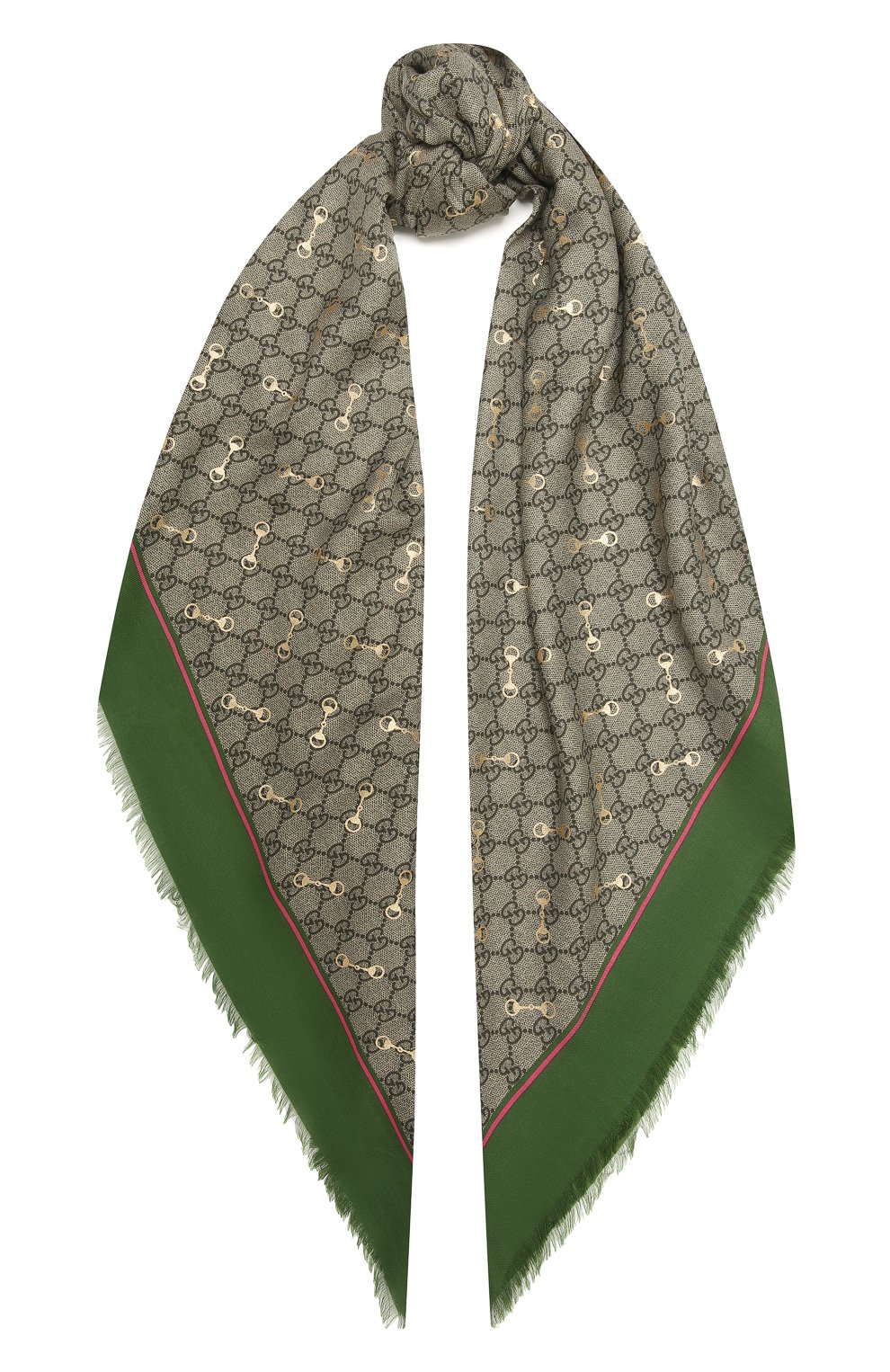 Шаль GUCCI зеленого цвета по цене 64800 руб., арт. 662577/3GA40, фото 1 Шаль GUCCI, арт. 662577/3GA40, фото 1