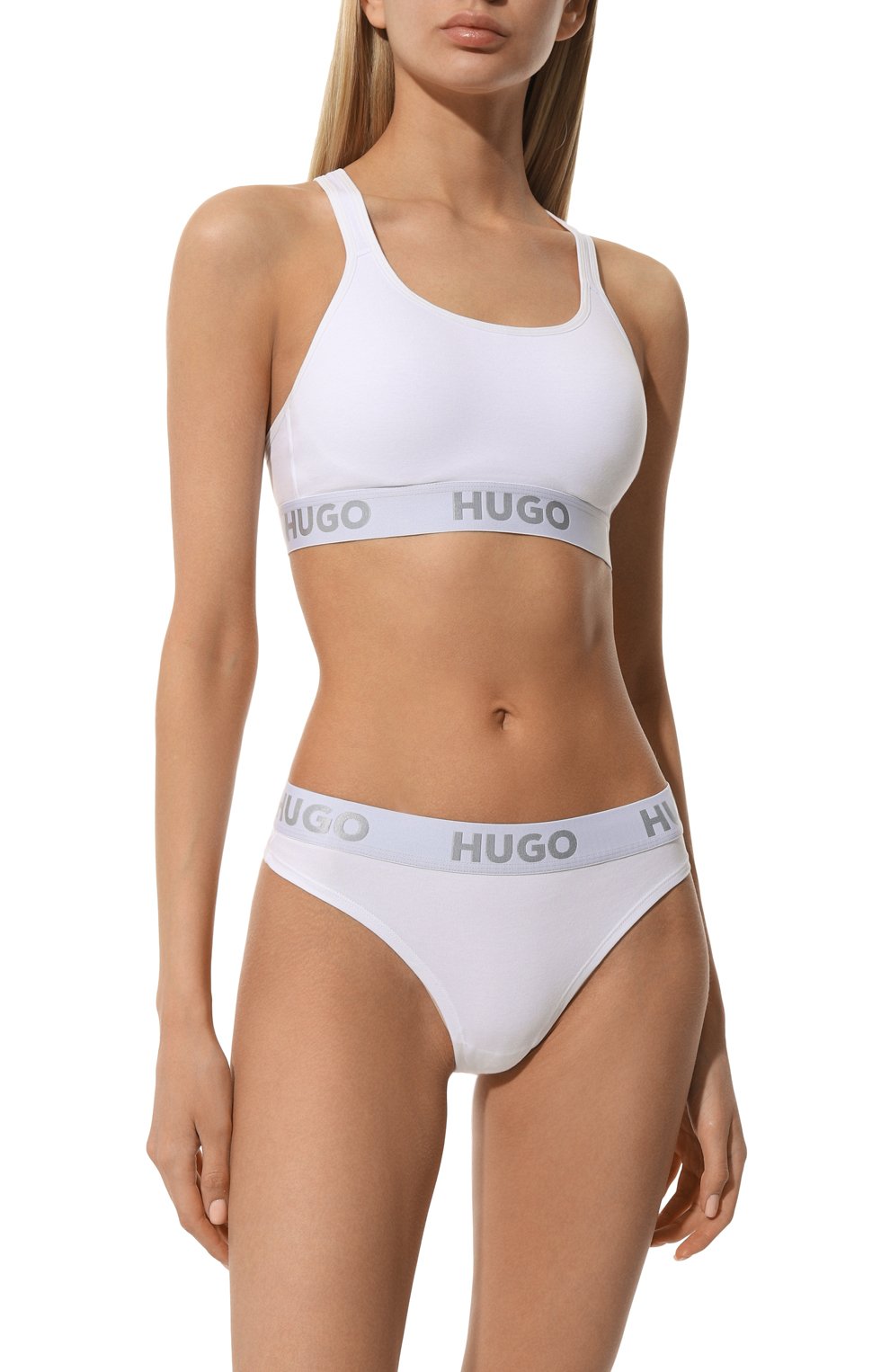 Хлопковый бра-топ HUGO белого цвета по цене 5390 руб., арт. 50469628, фото 2 Хлопковый бра-топ HUGO, арт. 50469628, фото 2