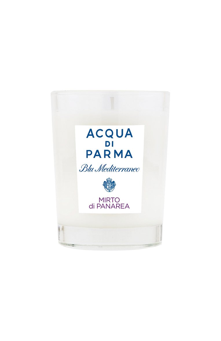 Свеча парфюмированная mirto di panarea ACQUA DI PARMA бесцветного цвета, арт. 62008ADP | Фото 1 (Статус проверки: Проверена категория; Региональные ограничения белый список (Axapta Mercury): Не проставлено; Нос: Не проставлено; Ограничения доставки: flammable, fragile-2)