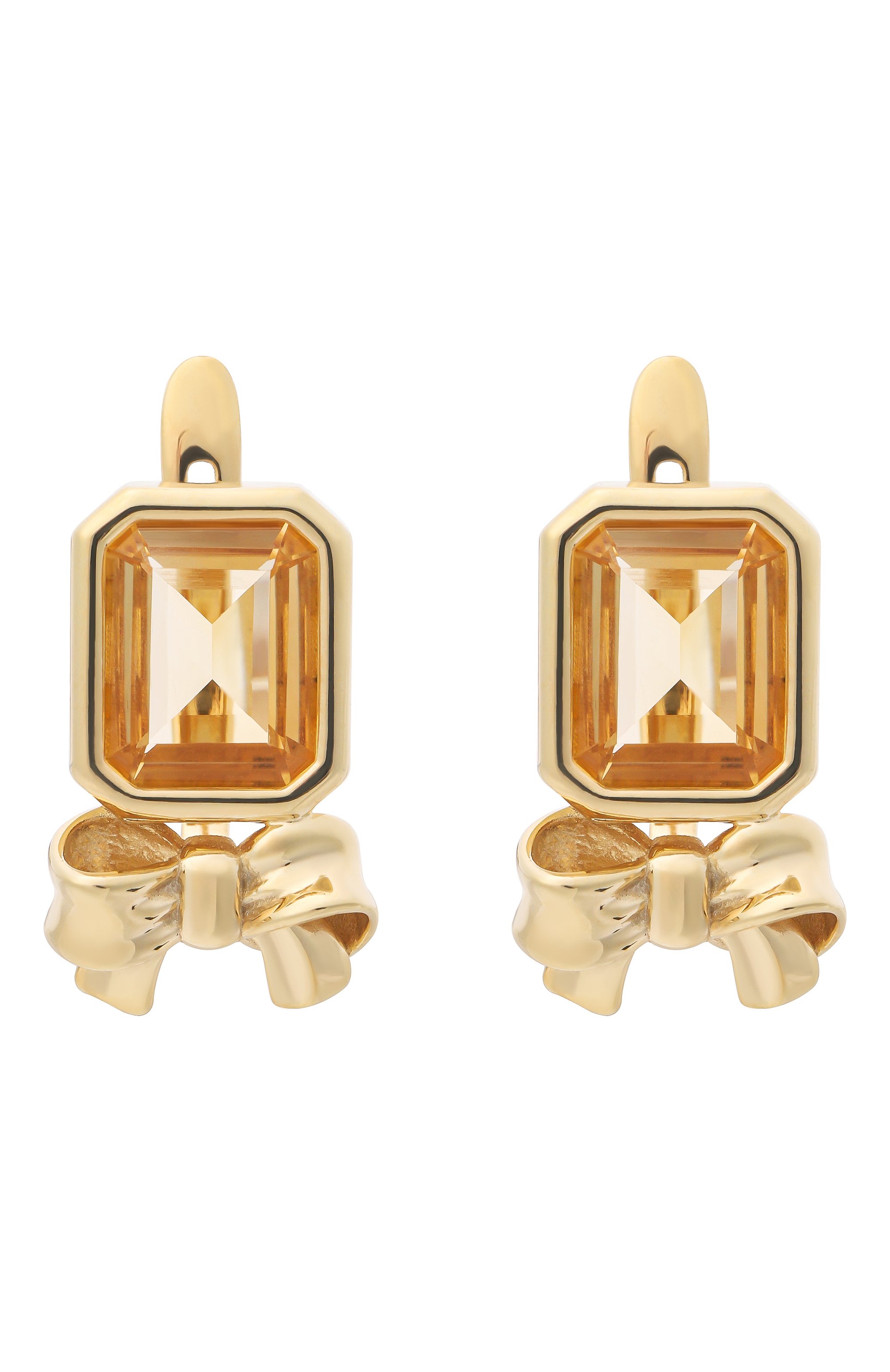 Серьги с бантами и цитринами MOONKA, арт. BW-925YG-EA00-CTR, фото 1