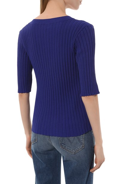 Хлопковый пуловер P.A.R.O.S.H. синего цвета по цене 21650 руб., арт. CASSANDRA-D511620, фото 4 Хлопковый пуловер P.A.R.O.S.H., арт. CASSANDRA-D511620, фото 4