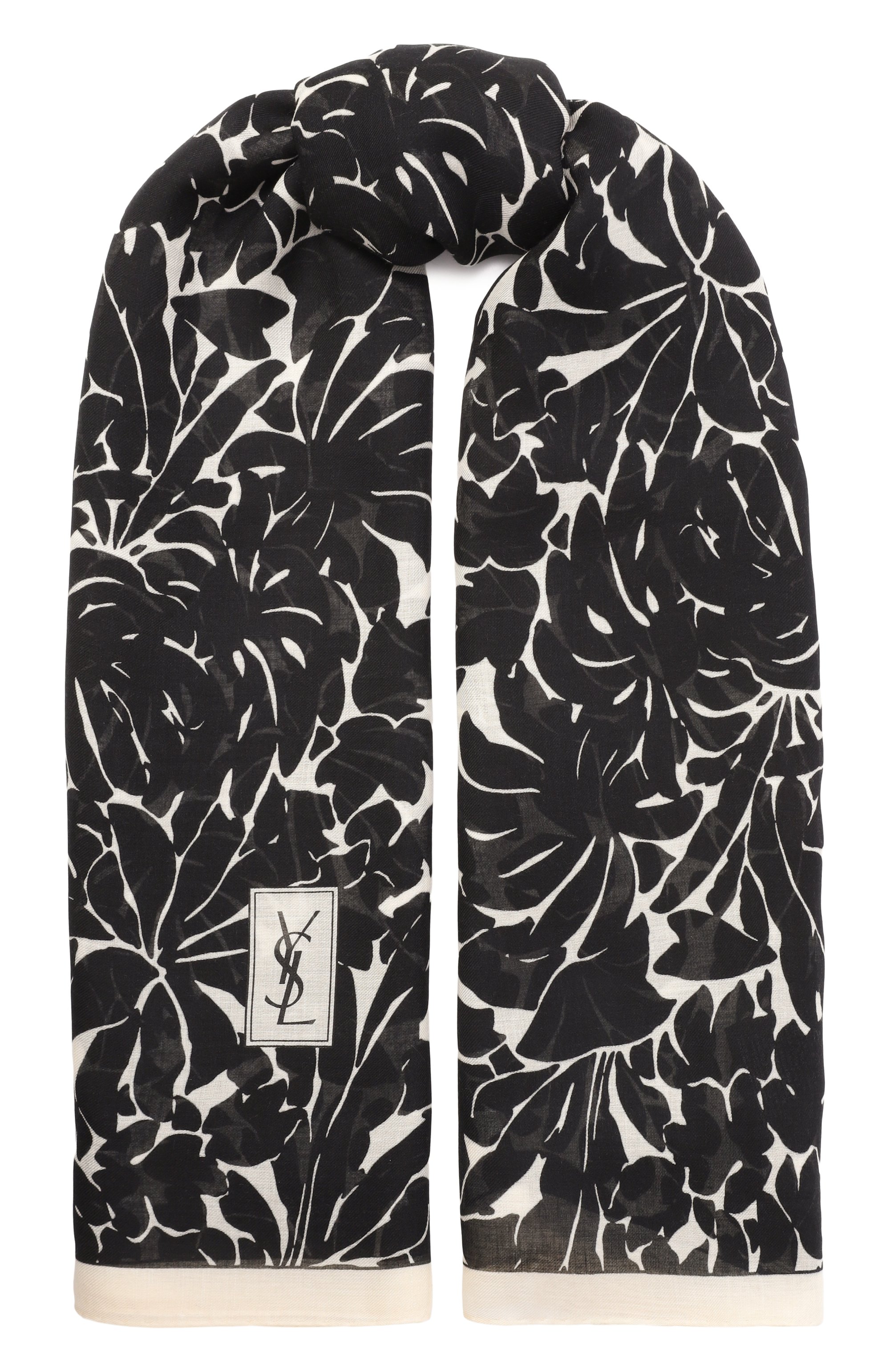 Шелковый палантин SAINT LAURENT, арт. 778612/3YP96, фото 1
