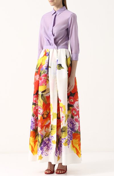 Приталенное платье-рубашка с принтованной юбкой SARA ROKA, арт. JINNY L0NG/SS18-34, фото 3