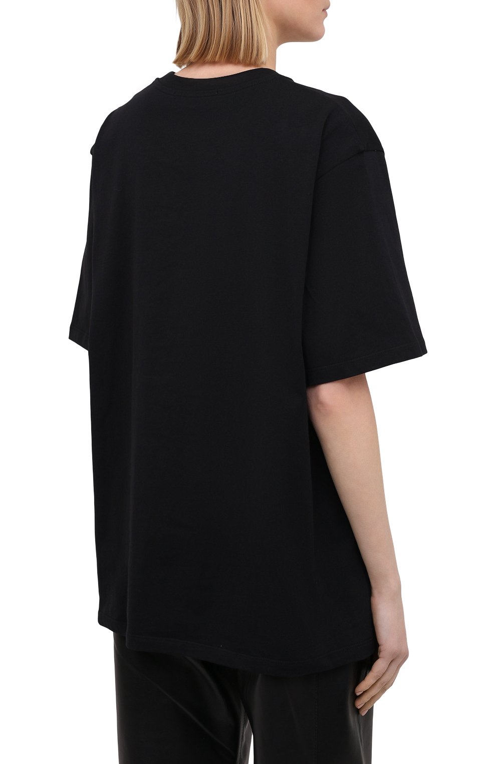 Хлопковая футболка MSGM черного цвета по цене 15600 руб., арт. 3041MDM161 217298, фото 4 Хлопковая футболка MSGM, арт. 3041MDM161 217298, фото 4