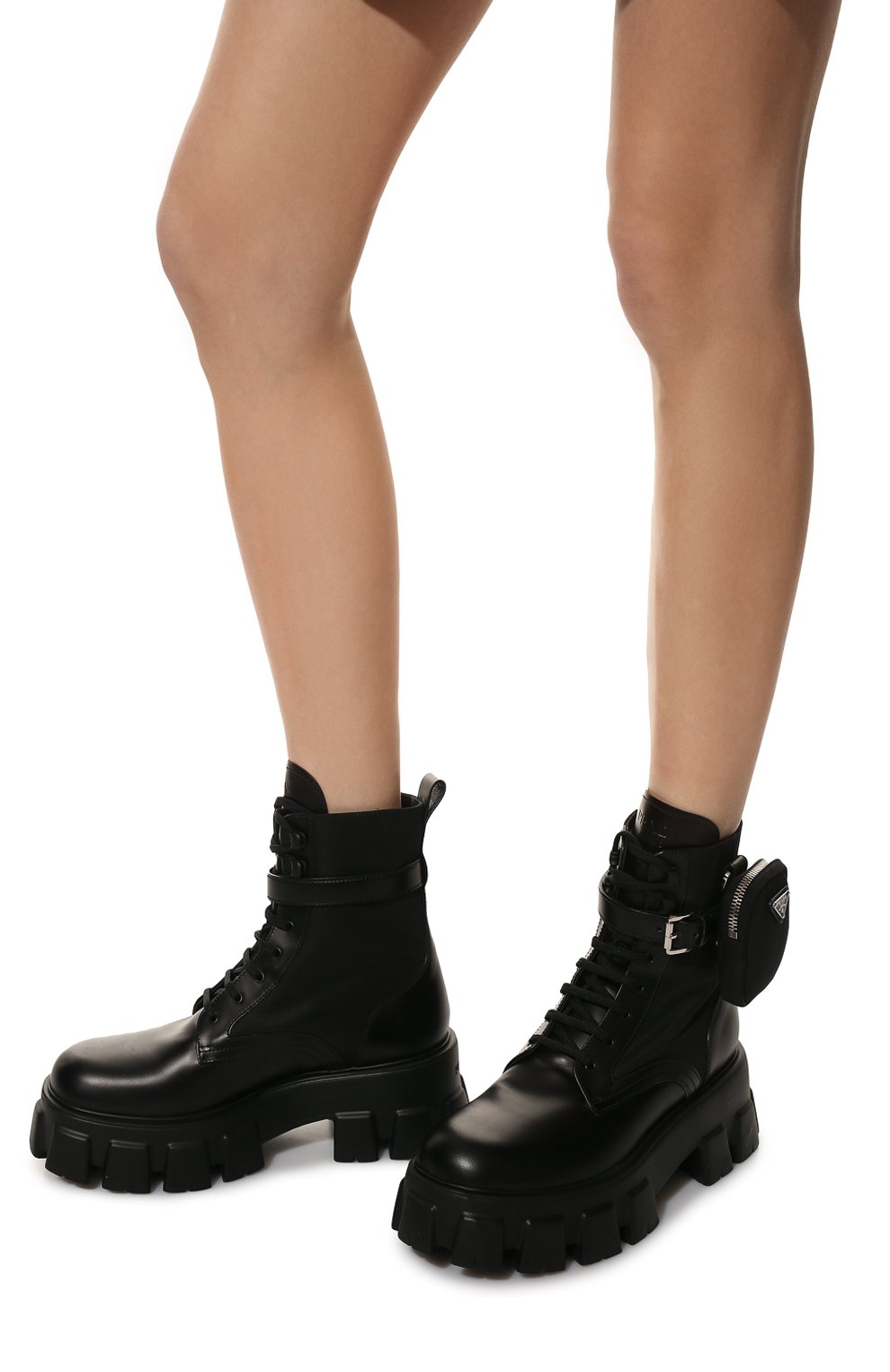 Комбинированные ботинки monolith PRADA, арт. 1T255M-3LFR-F0002-B055, фото 3