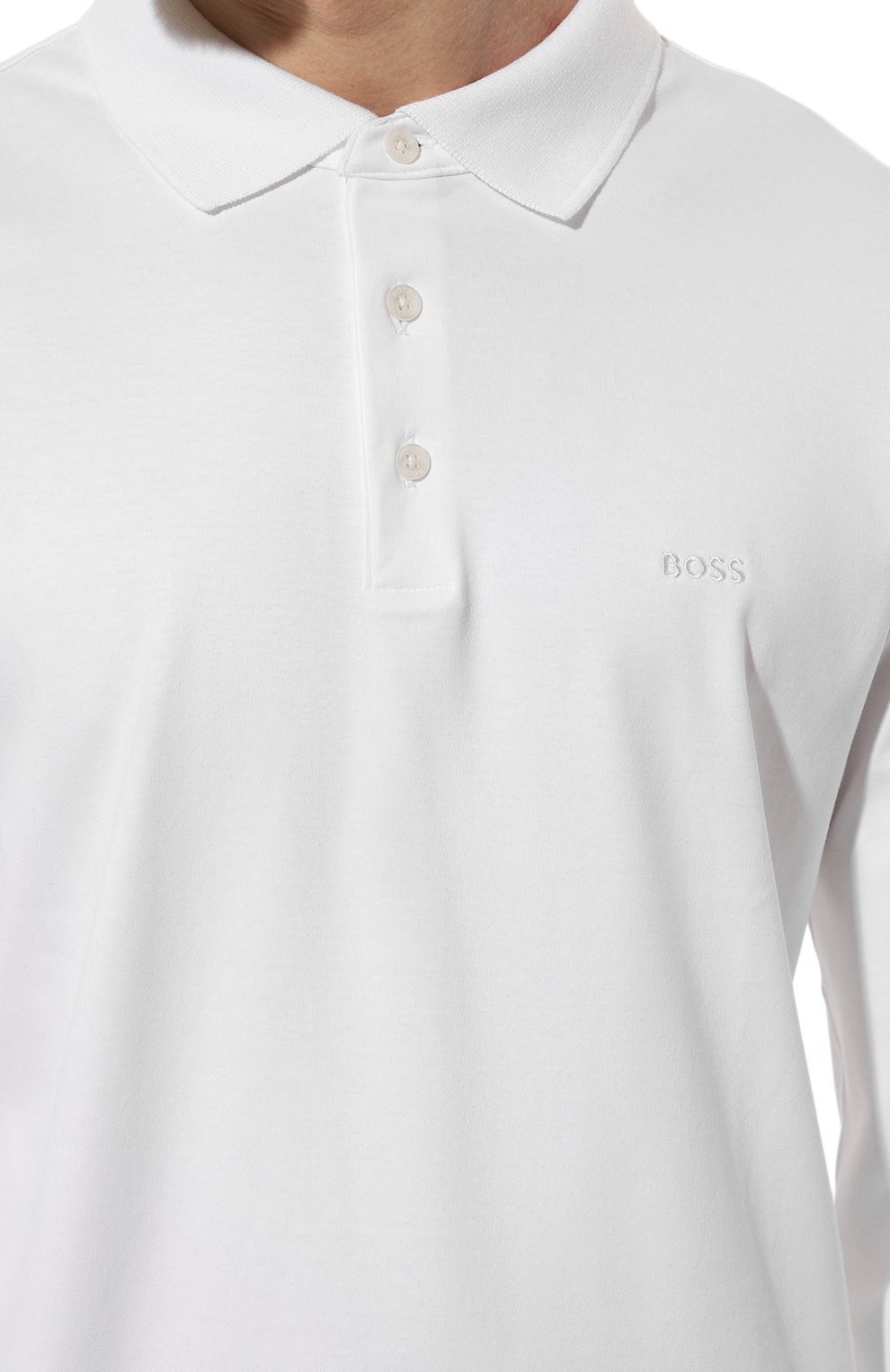 Хлопковое поло BOSS белого цвета по цене 17950 руб., арт. 50468392, фото 5 Хлопковое поло BOSS, арт. 50468392, фото 5