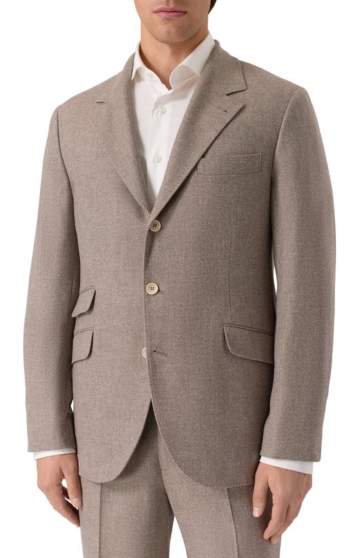 Шерстяной костюм Brunello Cucinelli MV414LDWH Бежевый  MV414LDWH Фото 2