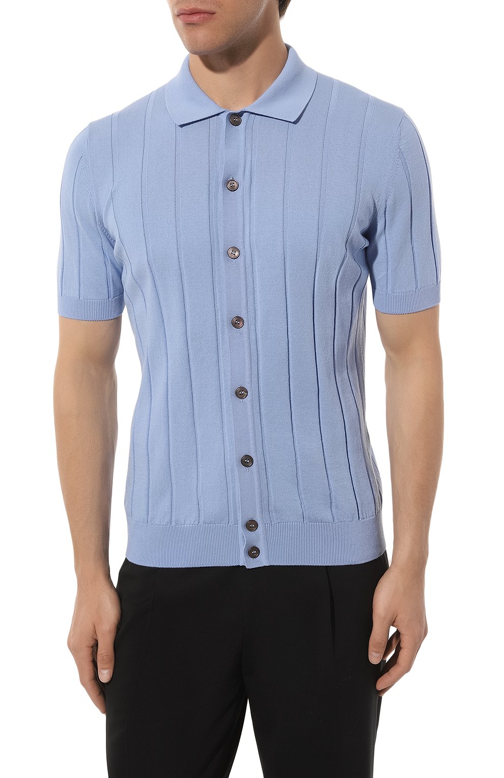 Хлопковая рубашка GRAN SASSO голубого цвета по цене 35300 руб., арт. 57143/20634, фото 3 Хлопковая рубашка GRAN SASSO, арт. 57143/20634, фото 3