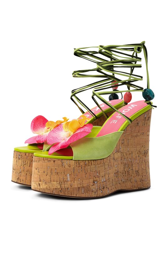 Кожаные босоножки Sunflower Naked Wolfe SUNFL0WER/KID SUEDE Зелёный SUNFL0WER/KID SUEDE