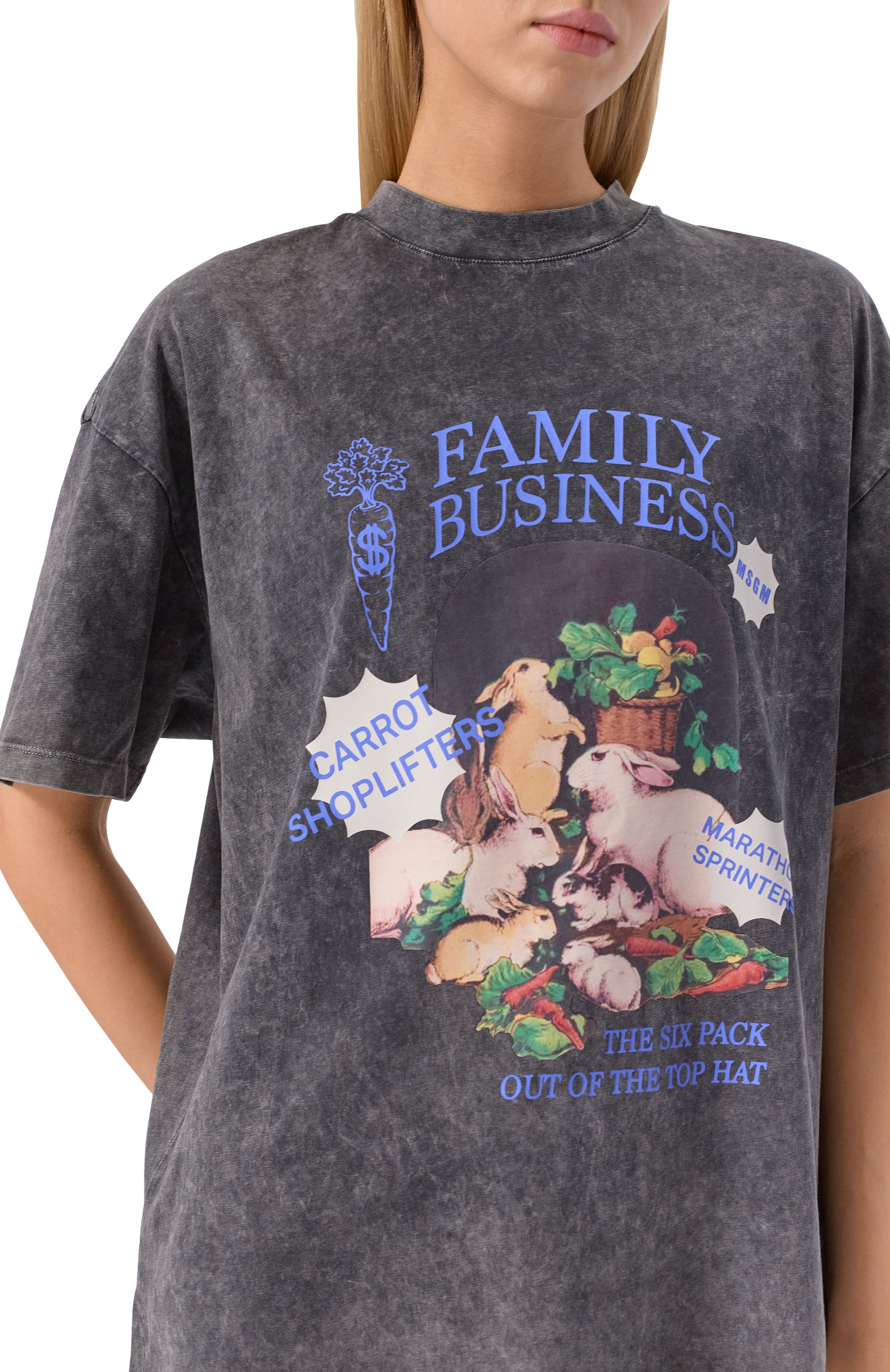 Хлопковая футболка MSGM серого цвета по цене 13500 руб., арт. 3940MM107SE/257589, фото 5 Хлопковая футболка MSGM, арт. 3940MM107SE/257589, фото 5