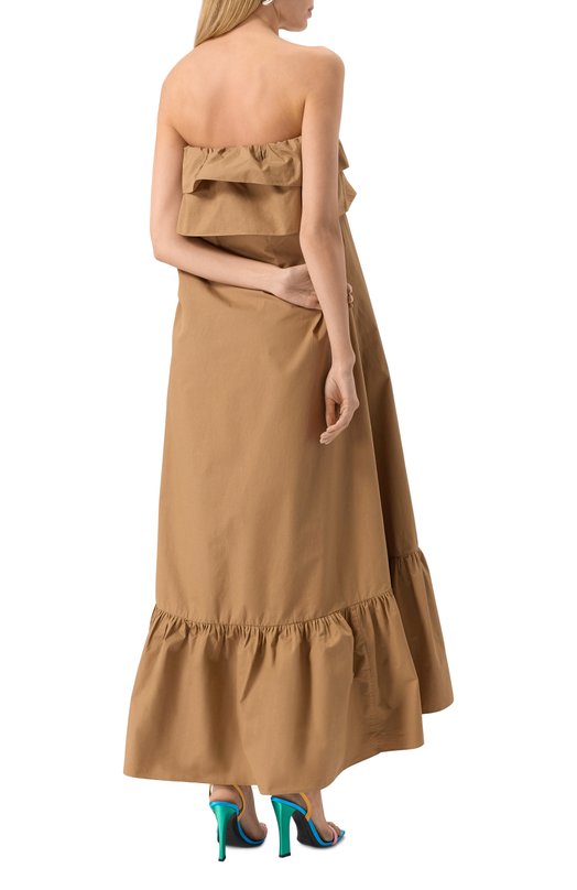 Хлопковое платье Saint Laurent 818380/YZ9AN Бежевый  818380/YZ9AN Фото 4