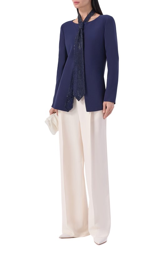 Шелковый жакет Giorgio Armani GW002506/AF24544 Синий  GW002506/AF24544 Фото 2